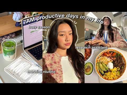 slice of life  📓  7AM productive days in my life as a research assistant, busy season, grwm, cooking thumbnail