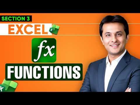 Section 3: How To Use Excel Shortcuts & Functions For Faster Workflows! thumbnail