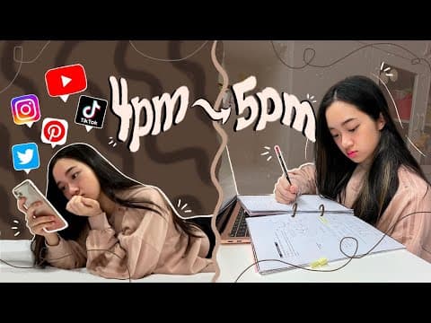how to START STUDYING after procrastinating the whole day 🌝 thumbnail