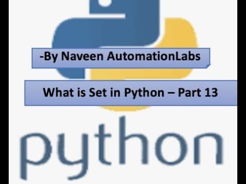 What is Set Object in Python – Part 13 thumbnail