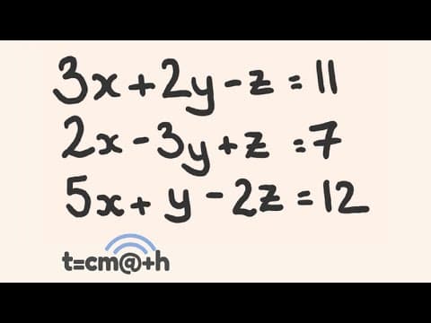 Simultaneous Equations Three Variables Using Elimination - Math lesson thumbnail