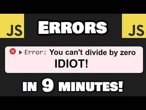 JavaScript Error handling in 9 minutes! ⚠ thumbnail