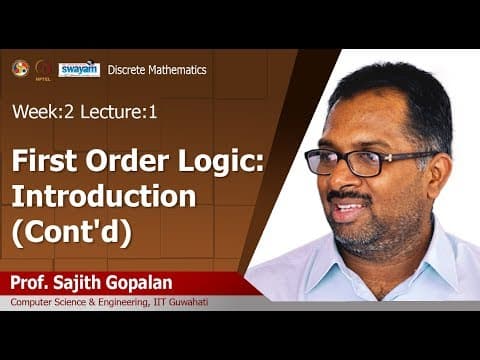 Lec 4: First Order Logic: Introduction (Cont'd) thumbnail