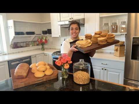 100% Fresh Milled Flour Baking Day Marathon! Filling the freezer with scratch-made bread! thumbnail