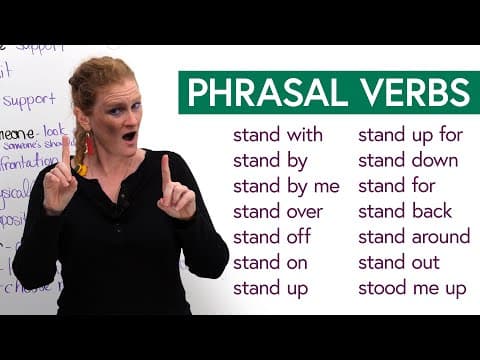 Learn 14 Phrasal Verbs with “stand”: stand for, stand out, stand down... thumbnail