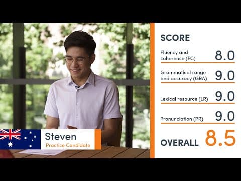 IELTS Speaking - Band 8.5 - with expert feedback (Steven from Australia 🇦🇺) thumbnail