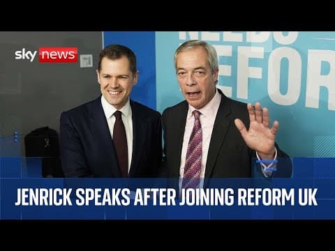 Sacked Tory defector Robert Jenrick joins Reform | Watch full news conference with Nigel Farage thumbnail