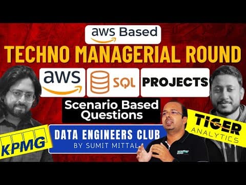 Live AWS Mock Interview for Data Engineers | AWS Techno Managerial Round | Scenario-based | Project thumbnail
