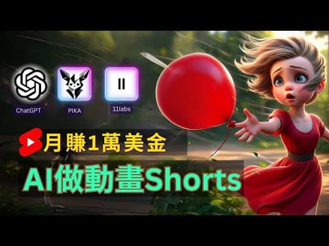 【保母級實操】AI做人生故事動畫shorts，漲粉30萬，月賺1.4萬美金，短影音賺錢項目 thumbnail