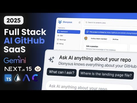 Build and Deploy Full Stack AI GitHub SaaS | Next JS 15, Google Gemini AI, Assembly AI, Stripe thumbnail
