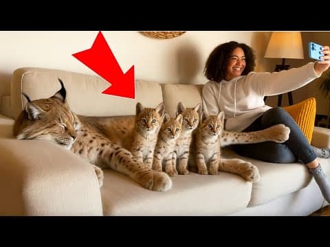 She Trusted Me With Her Babies! Lynx Mom Brings Kittens Home to Grandma.Lynx teaches kittens to be thumbnail