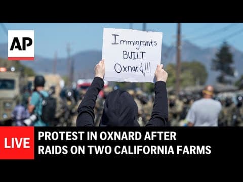 LIVE: Protest in Oxnard after raids on two California farms thumbnail