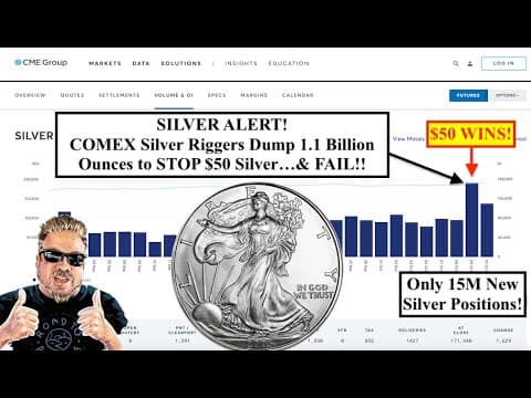 SILVER ALERT! COMEX Silver Riggers Dump 1.1 Billion Ounces to STOP $50 Silver…& FAIL!! (Bix Weir) thumbnail
