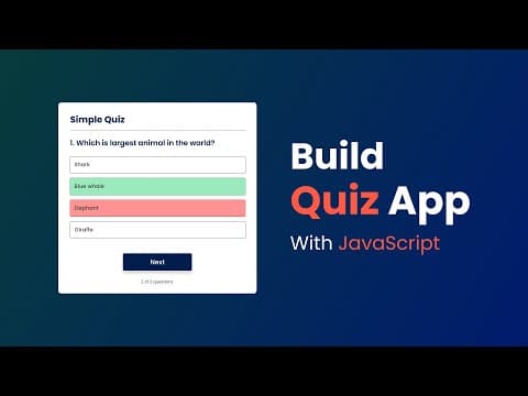 How To Make Quiz App Using JavaScript | Build Quiz App With HTML CSS & JavaScript thumbnail