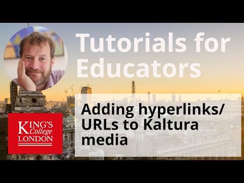 Adding Hotspots to URL/Hyperlinks to websites on a Kaltura Video thumbnail