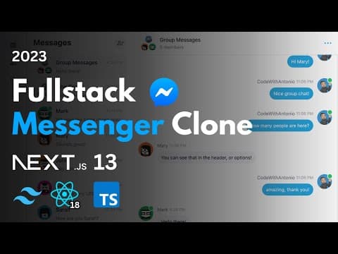 Real-Time Messenger Clone: Next.js 13, React, Tailwind, Prisma, MongoDB, NextAuth, Pusher (2023) thumbnail