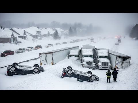 Chaos in Canada Today! Extreme Snow Storm Causing Many Accident in Ontario thumbnail