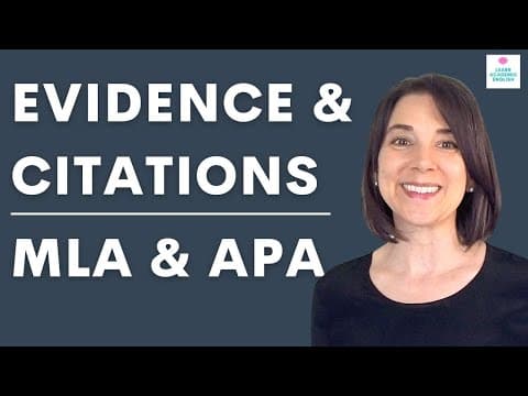 How to Do EVIDENCE & CITATIONS in Essays | In-Text Citations MLA & APA thumbnail