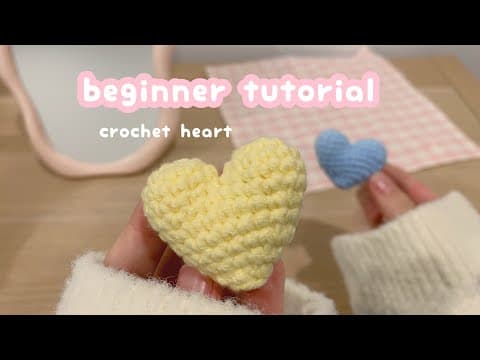 how to crochet heart for beginner | easy crochet idea, heart amigurumi, crochet keychain thumbnail