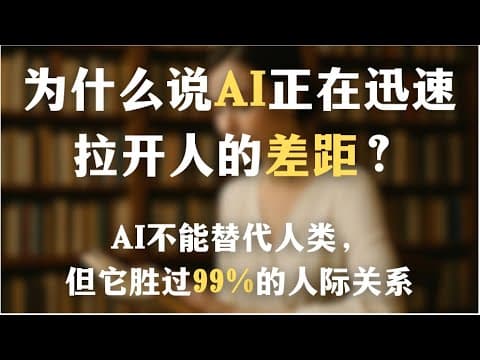 为什么说AI正在迅速拉开人的差距？怎样利用ChatGPT高效学习？AI不能替代人类，但它胜过99%的人际关系｜心理学｜哲学｜ChatGPT｜叙事疗法｜ thumbnail