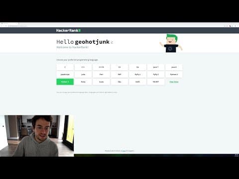 George Hotz | Programming | HackerRank warm up LETS GO | Educational Game thumbnail