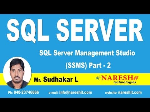 SQL Server Management Studio - SSMS Part-2 | SQL Server Tutorial thumbnail