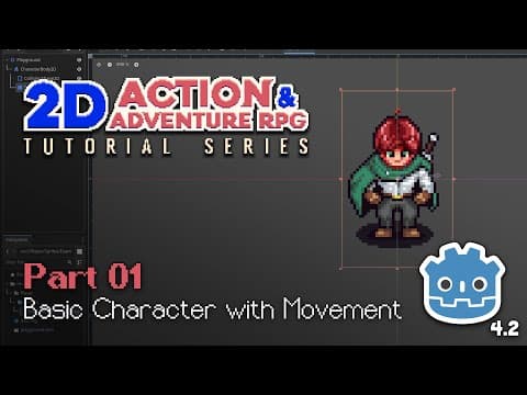 Make a Basic Top Down Character // E01 // Make a 2D Action & Adventure RPG in Godot 4 thumbnail