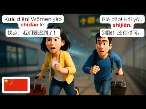 🇨🇳 机场中文15个对话 | HSK1-2 | 学习普通话 thumbnail