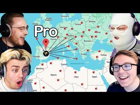 how many noobs does it take to beat 1 geoguessr pro? thumbnail