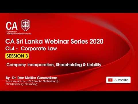 CL4 Company incorporation, shareholding & Liability /  6 Aug 2020 Session 3 thumbnail
