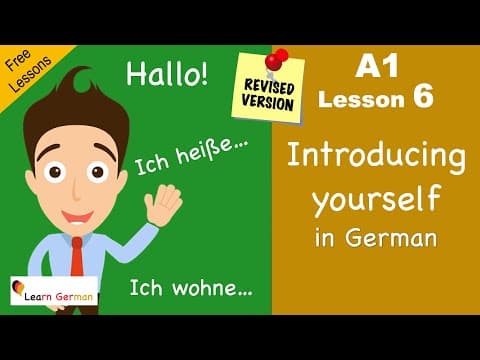Revised A1 - Lesson 6 | sich vorstellen | introducing yourself in German | Learn German thumbnail