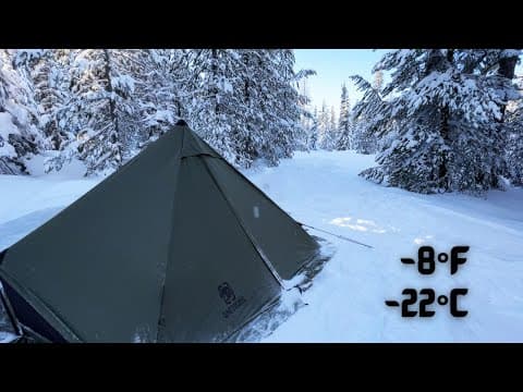 Winter Hot Tent Camping In Subzero Temperature thumbnail