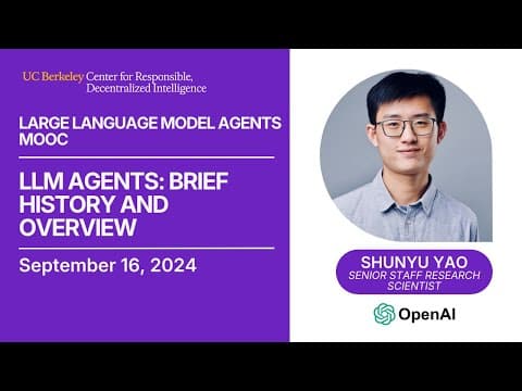 CS 194/294-196 (LLM Agents) - Lecture 2, Shunyu Yao thumbnail