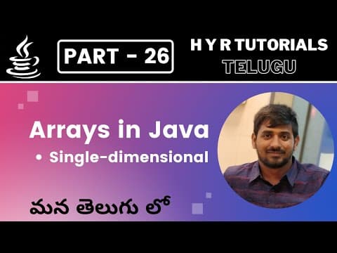 P26 - Arrays (Single Dimensional) in Java | Core Java | Java Programming | thumbnail