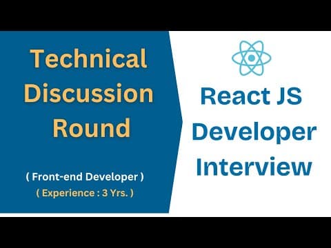 React Technical Round Interview | React Interview Questions 3 to 4 years 2025 | Interview Experience thumbnail