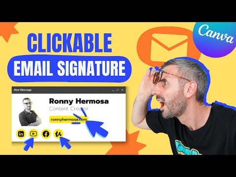 Create an Email Signature with Canva with multiple Clickable Links & Social Media Icons thumbnail