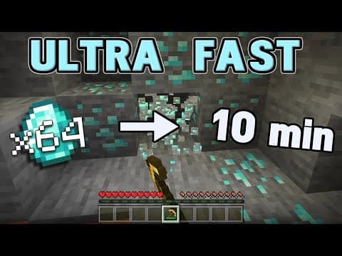 Minecraft 1.14 How to Find Diamonds in 10 min! (FASTEST METHOD) thumbnail