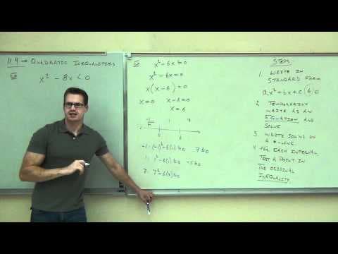 Intermediate Algebra Lecture 11.4: Solving Non-Linear and Quadratic Inequalities. thumbnail