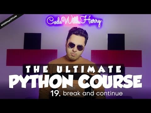 break and continue in Python | Python Tutorial - Day #19 thumbnail