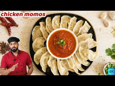 Chicken Momos Recipe in malayalam |  ചിക്കൻ മോമോസ് | Chicken Momos & Red Chutney thumbnail