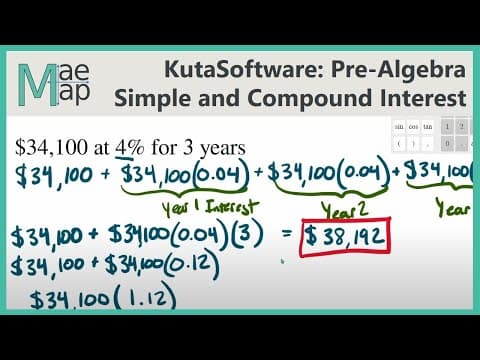 KutaSoftware: PreAlgebra- Simple And Compound Interest thumbnail