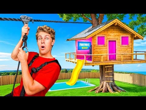 I Built a SECRET Tree House in My Backyard! thumbnail