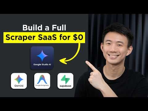I Built a Lead Scraper SaaS in 15 mins with 3 Free Google AI Tools (Gemini, Stitch, Antigravity) thumbnail
