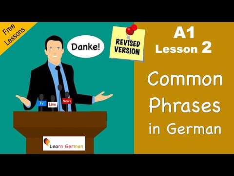 Revised A1 - Lesson 2 | Common Phrases | German for beginners | Learn German thumbnail