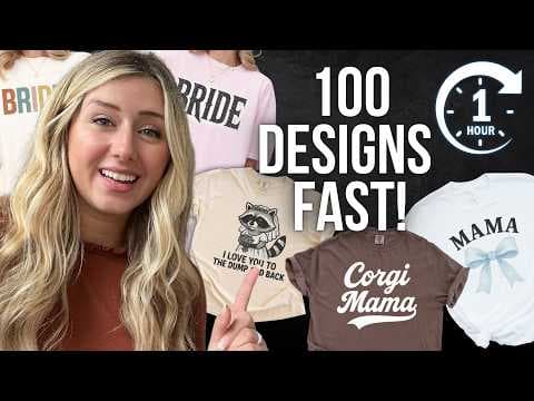 How to Create 100 T-shirt Designs in 1 Hour! (full tutorial) thumbnail