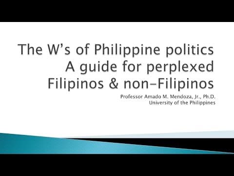 UP TALKS | The W's of Philippine Politics | Prof. Amado Mendoza thumbnail