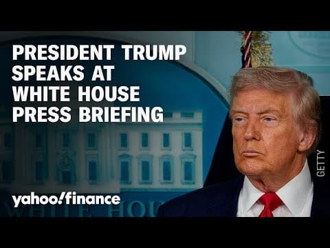 President Trump speaks at White House press briefing thumbnail