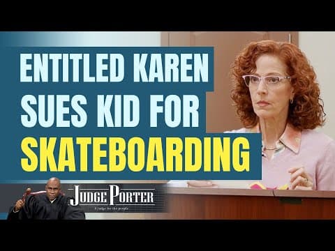 Entitled Crazy Karen Wants To Sue Teenager For Skateboarding. thumbnail