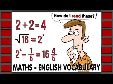 Maths Symbols & Equations - English Vocabulary | Maths Vocabulary | Math or Maths | Basic Math thumbnail