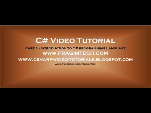 Part 1 - C# Tutorial - Introduction.avi thumbnail